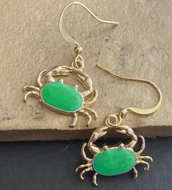 Aretes de cangrejo verdes