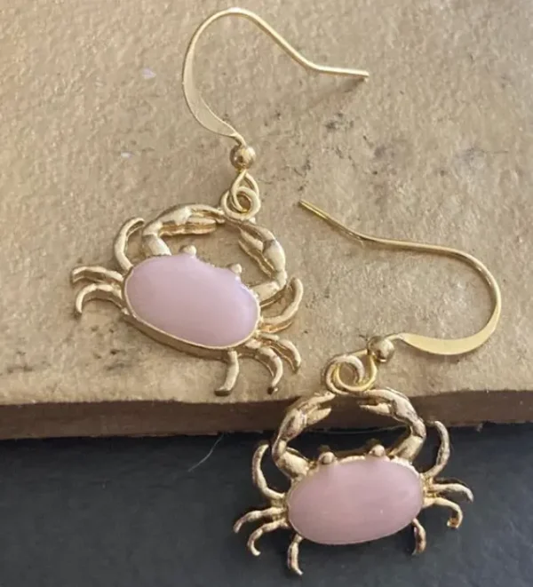 Aretes de cangrejo rosas