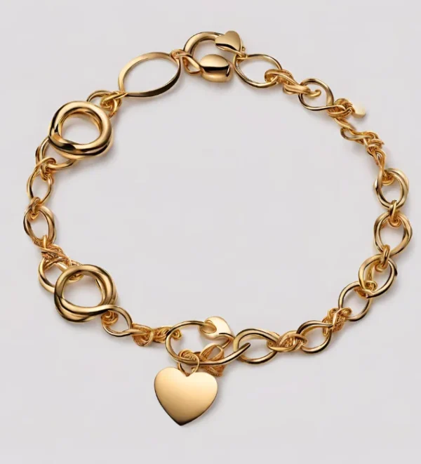 Pulsera dorada corazón
