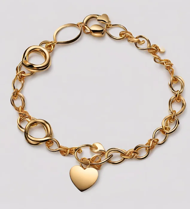 Pulsera dorada corazón