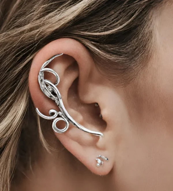 Ear cuff plateado